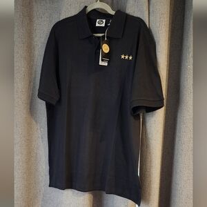 Pelé Sports 3‑Star Mens Polo Shirt Black With Gold Detailing – XL (NWT) Soccer